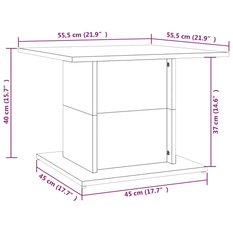 Stolik kawowy 55,5x55,5x40 cm z płyty wiórowej dąb sonoma do salonu - Miniaturka zdjęcia nr 7