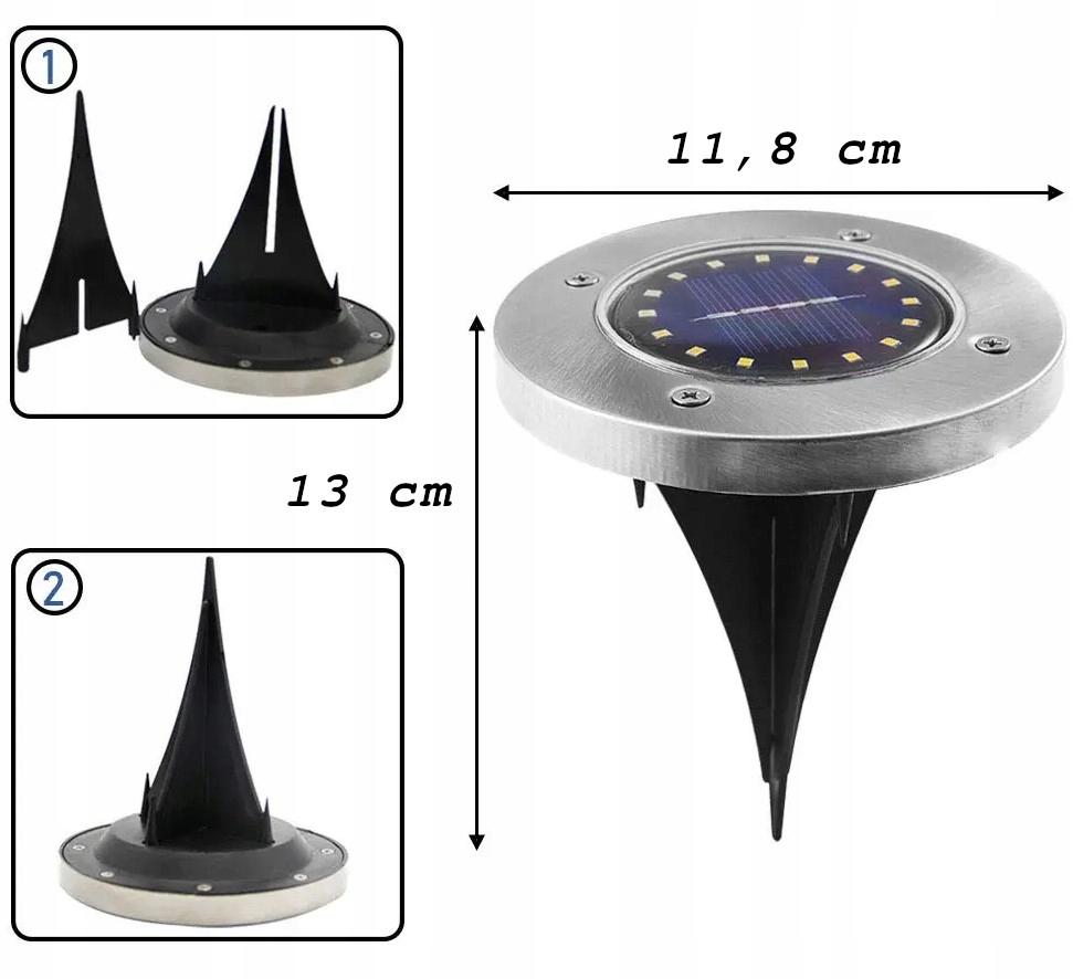 Lampa 13 cm solarna ogrodowa LED gruntowa najazdowa do ogrodu  nr. 7