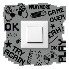 Naklejka Pod Włącznik Światła Game Over Gra 20x20 Piksele Kontroler Dla Chłopca - Miniaturka zdjęcia nr 1