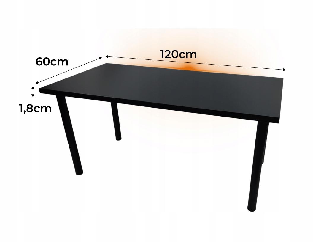 Biurko gamingowe model 1 Low 120x60x18 cm czarne led stabilne do pokoju gracza nr. 3