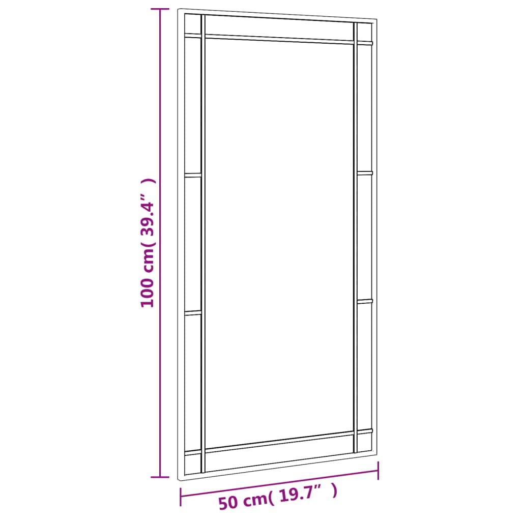 Lustro 50x100 cm do sypialni łazienki ścienne prostokątne żelazo czarne  nr. 8