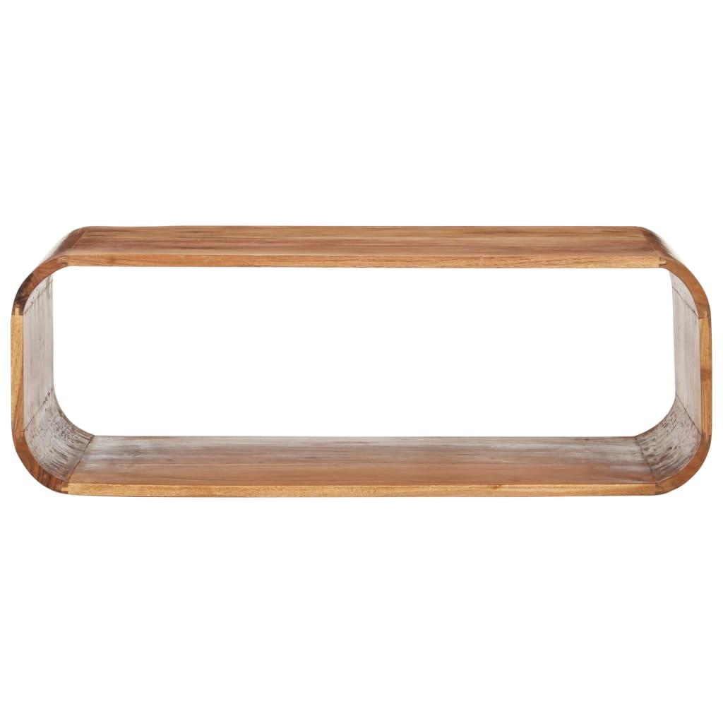  Stolik kawowy 90x50x30 cm z praktyczną półką z litego drewna akacjowego do salonu nr. 3