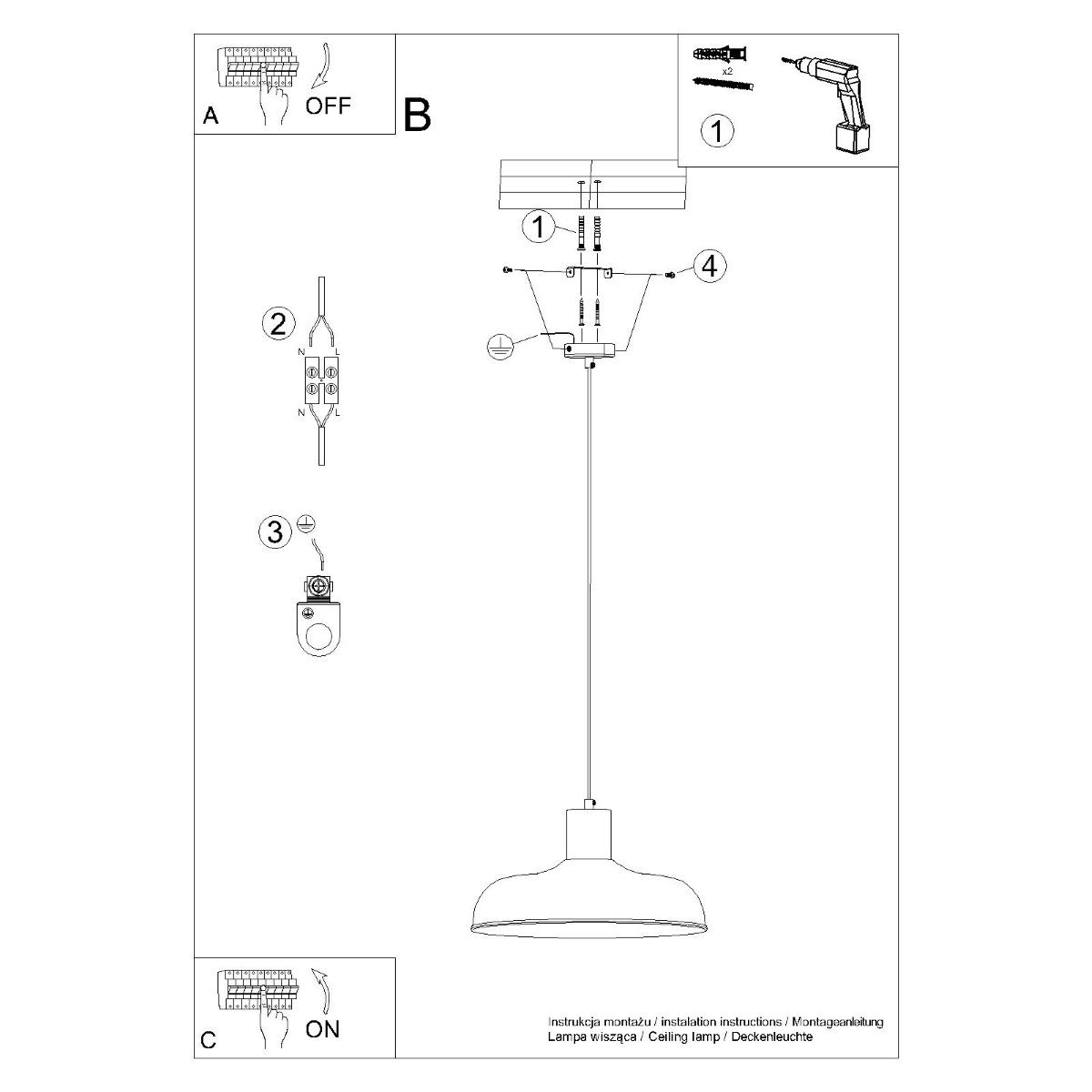 Lampa wisząca INDY czarna 120x38x38cm nowoczesna E27 do salonu nr. 11