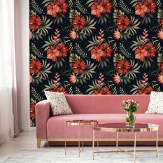 Tapeta Ścienna KWIATY Hibiskusa Liście Tropikalne  - Miniaturka zdjęcia nr 3