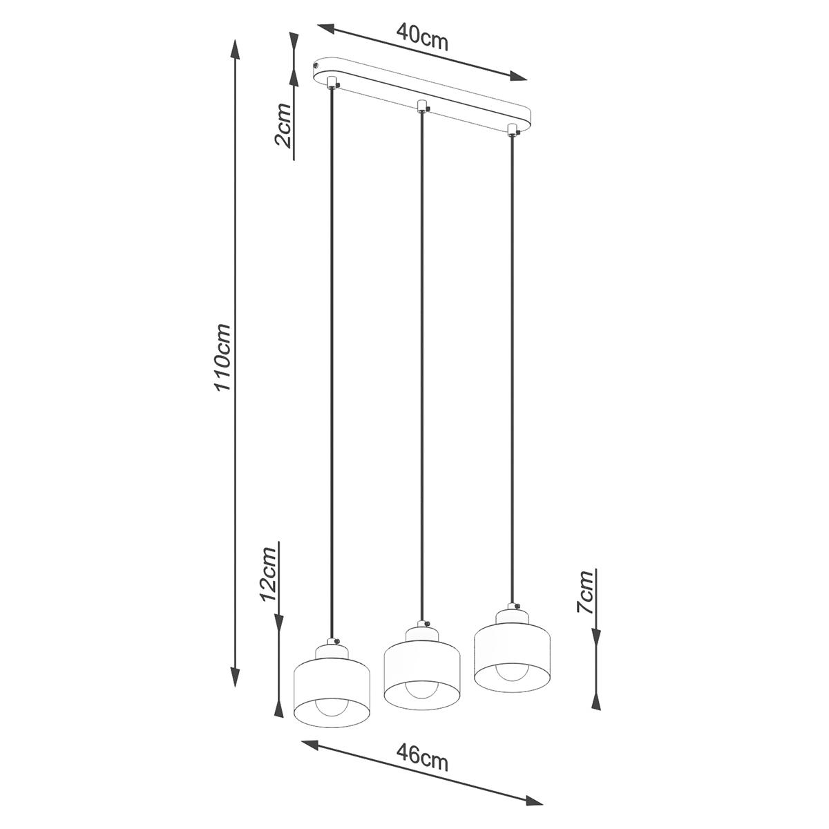 Lampa wisząca SAVAR 3 czarna 110x12x46cm nowoczesna E27 do salonu nr. 5