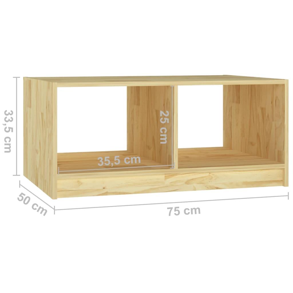 Stolik kawowy 75x50x33,5 cm z przestronnymi półkami lite drewno sosnowe do salonu nr. 8