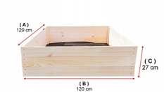Warzywniak drewniany skrzynia na warzywa inspekt zielnik 120x120 cm + poradnik do ogrodu - Miniaturka zdjęcia nr 2