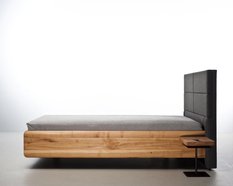 Łóżko BOXSPRING 180x200 elegancka modna rama z litego drewna olchowego z tapicerowanym zagłówkiem - Miniaturka zdjęcia nr 3