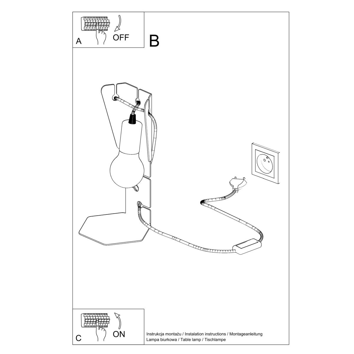 Lampa biurkowa ARBY 31x15x15 cm nowoczesna lampka na biurko składana E27 biała do pokoju biura nr. 5