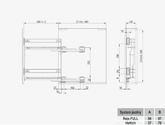 Kosz cargo boczny 150 mm  Multi Rejs z system jezdnym do kuchni - Miniaturka zdjęcia nr 5