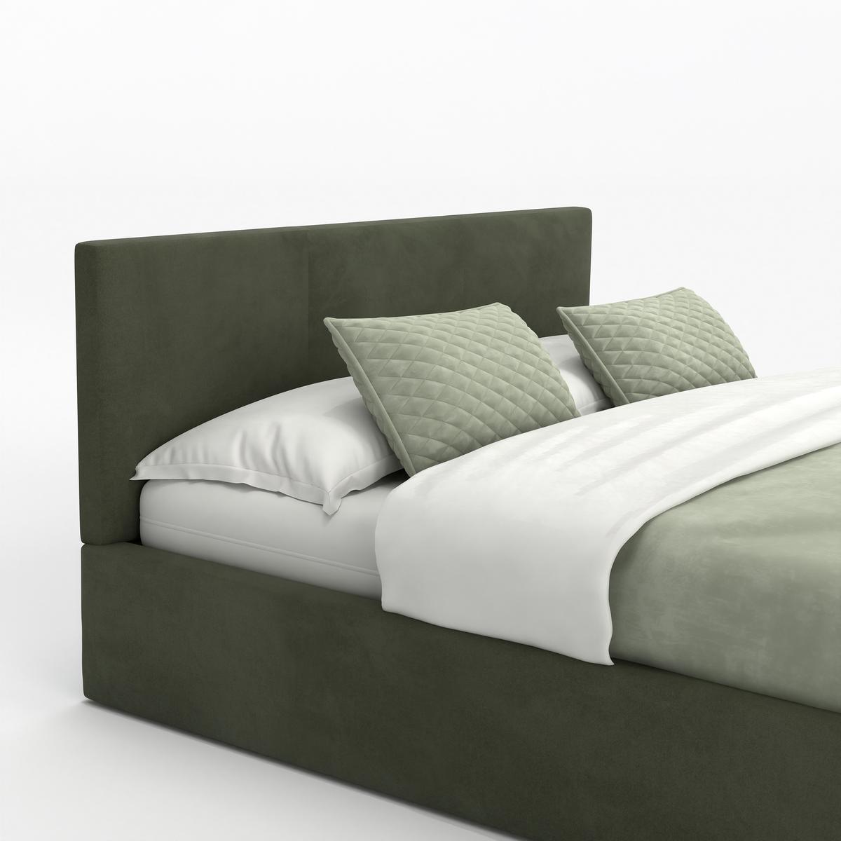 Łóżko tapicerowane do sypialni basic 120x200x88 cm podwójne z pojemnikiem khaki nr. 12