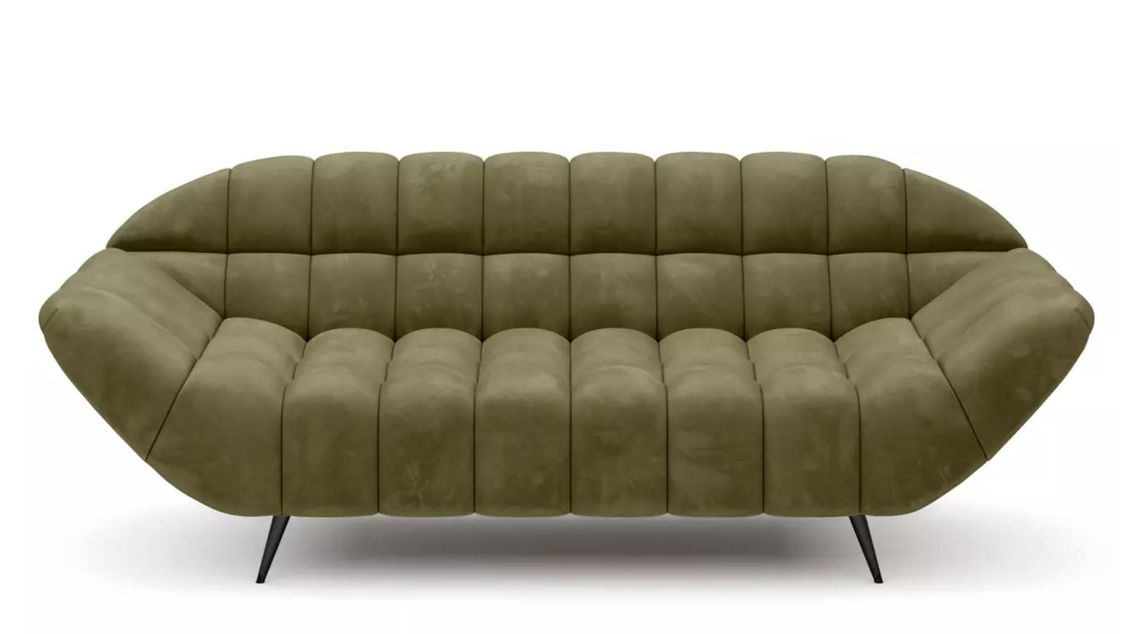 Sofa GAPPA 200x94x82 cm nowoczesna kanapa pikowana wersal oliwkowa do salonu