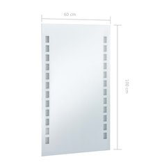 Lustro 60x100 cm do sypialni łazienki z LED ścienne aluminium szklane srebrny  - Miniaturka zdjęcia nr 8