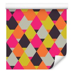Tapeta geometryczna - kolorowe romby, styl nowoczesny - Miniaturka zdjęcia nr 3