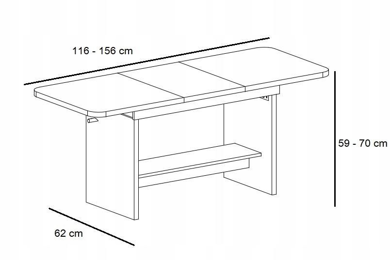 Craft Biały Ława Stół 2 w 1 Ławostół Rozkładany do 156 cm Regulowany nr. 6