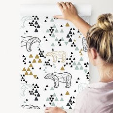 Tapeta Ścienna Geometryczne NIEDŹWIEDZIE Trójkąty - Miniaturka zdjęcia nr 8