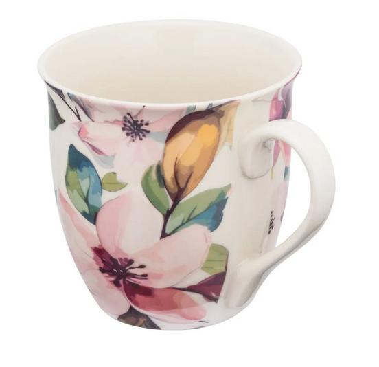 Duży kubek porcelanowy XXL 630ml pastelowe kwiaty nr. 2