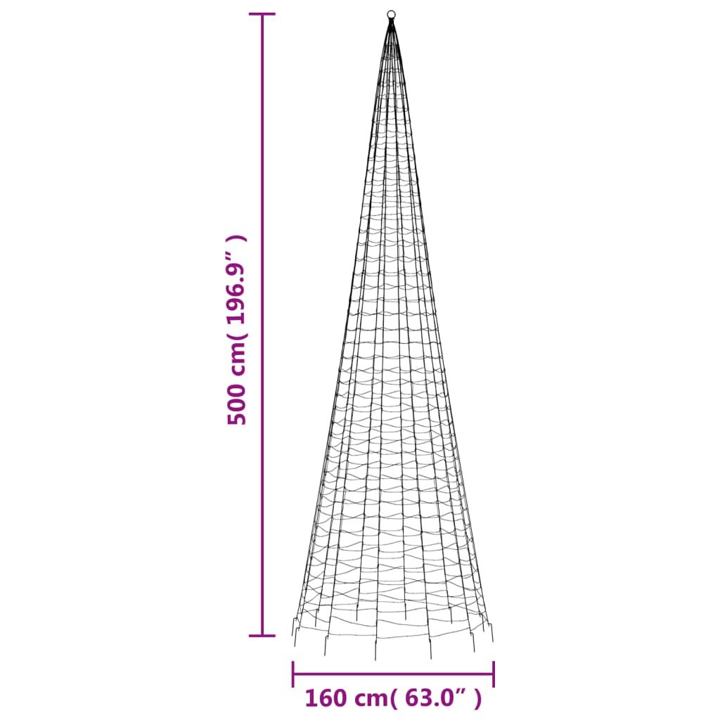  Choinka z lampek, na maszt, 1534 niebieskie LED, 500 cm nr. 11