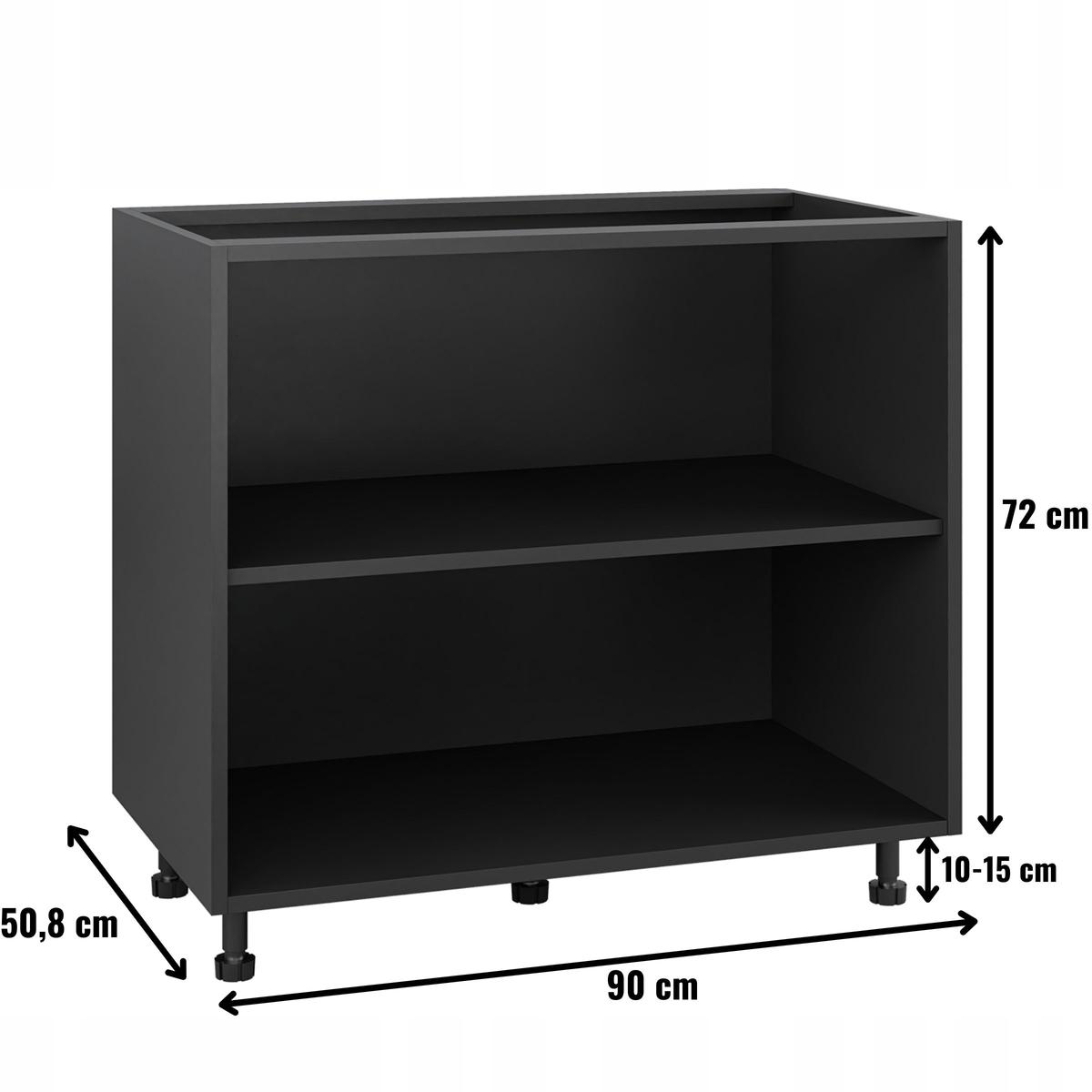 Korpus szafka kuchenna dolna 90x82x50,8 cm z akcesoriami czarny nr. 2