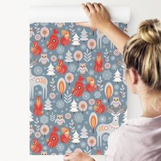 Tapeta Flizelinowa Kolorowe LEŚNE ZWIERZĘTA Drzewa  - Miniaturka zdjęcia nr 4
