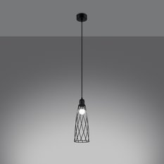 Lampa wisząca SUBA 1 czarna 139x12x12cm nowoczesna E14 do salonu - Miniaturka zdjęcia nr 3