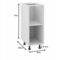 Korpus szafka kuchenna dolna 30x82x50 cm biała z akcesoriami do kuchni - Miniaturka zdjęcia nr 2