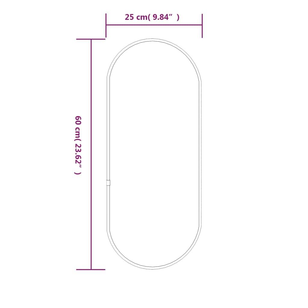 Lustro 60x25 cm do łazienki sypialni ścienne owalne srebrne  nr. 6