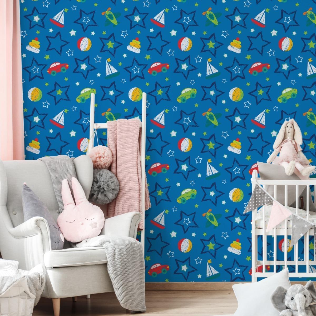 Tapeta Ścienna Malowane Pastelowe ZABAWKI Gwiazdy 53x1000  nr. 4