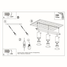 Plafon RING 3 szary 16x6x45cm nowoczesna lampa GU10 do salonu  - Miniaturka zdjęcia nr 5