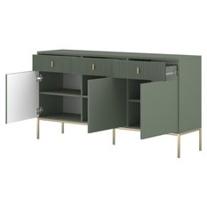 Komoda Maggiore 154 cm 3D3S smoke green złoty biały - Miniaturka zdjęcia nr 6