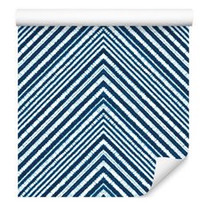 Tapeta Do Sypialni Niebieska JODEŁKA Wzór Zygzaki 53x1000  - Miniaturka zdjęcia nr 6