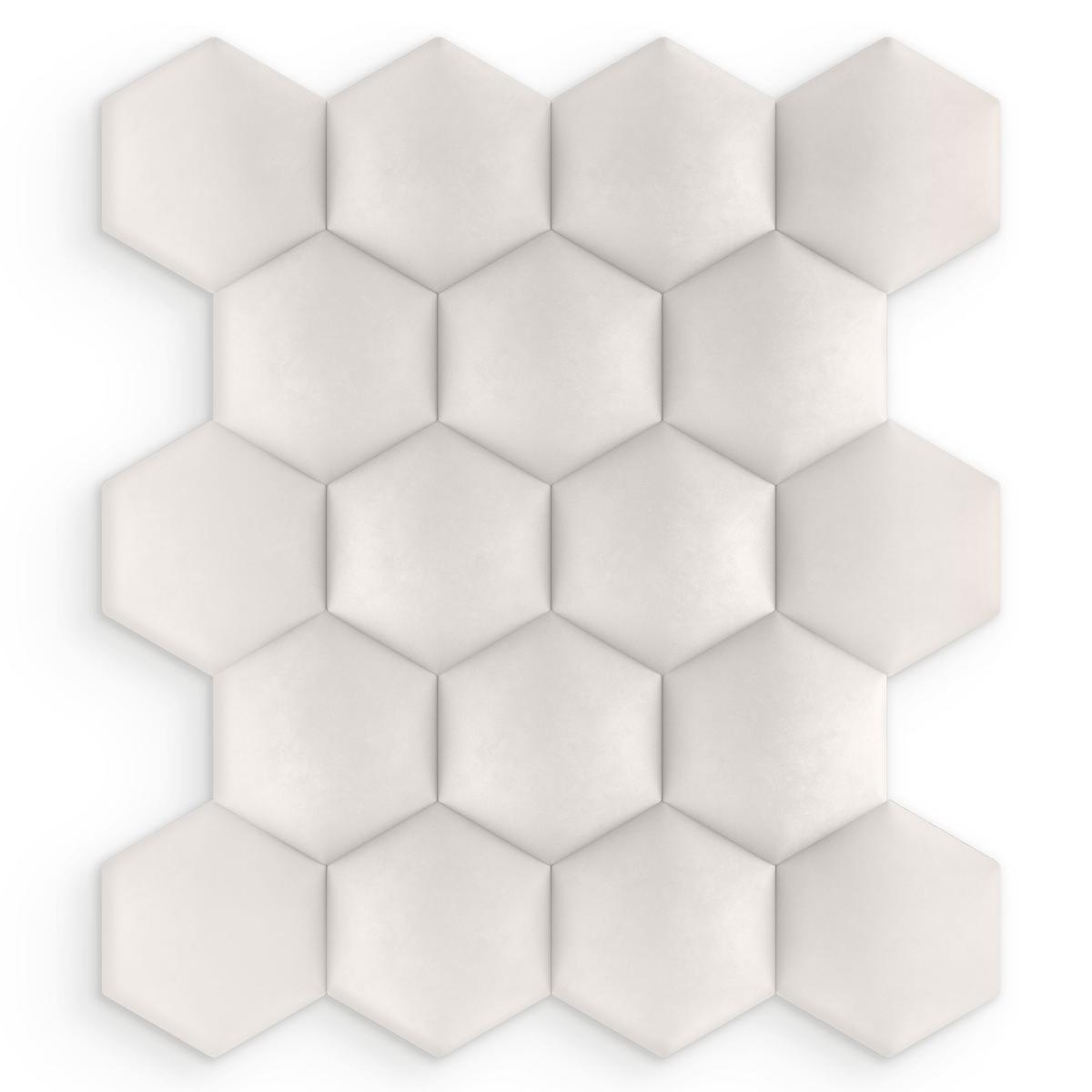 Panele tapicerowane 26x30 na ścianę hexagon kremowy nr. 6