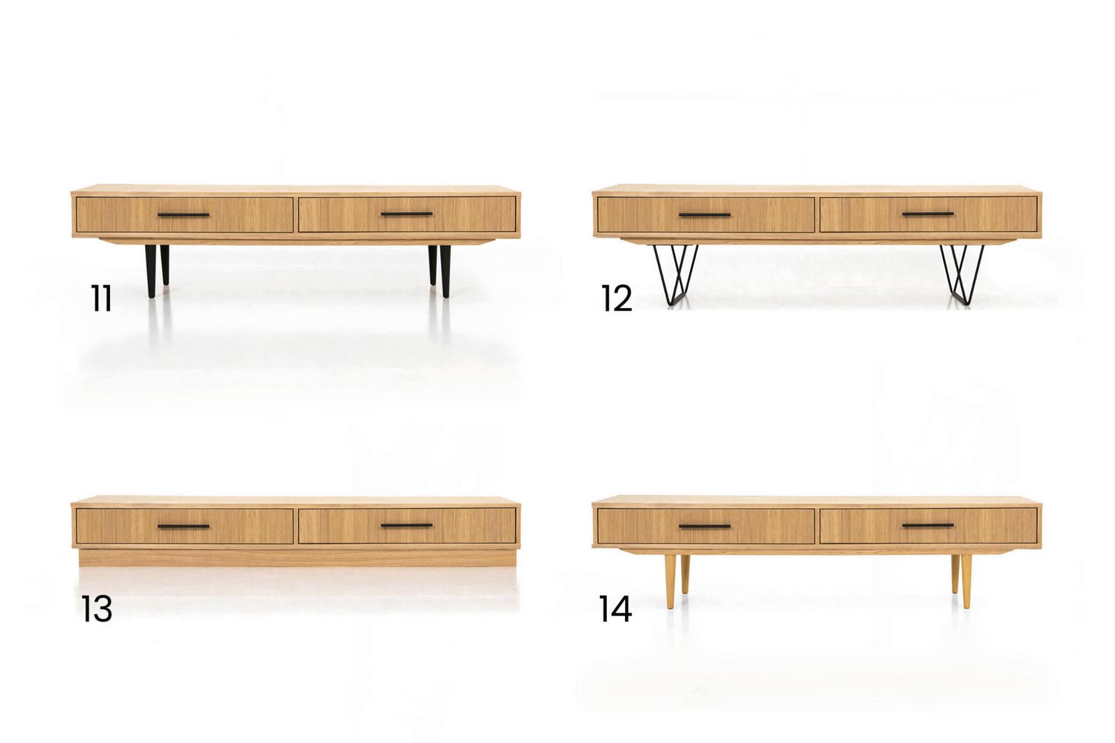 Szafka RTV 180x45x46 cm z dwoma szufladami fornir dębowy do salonu nr. 2