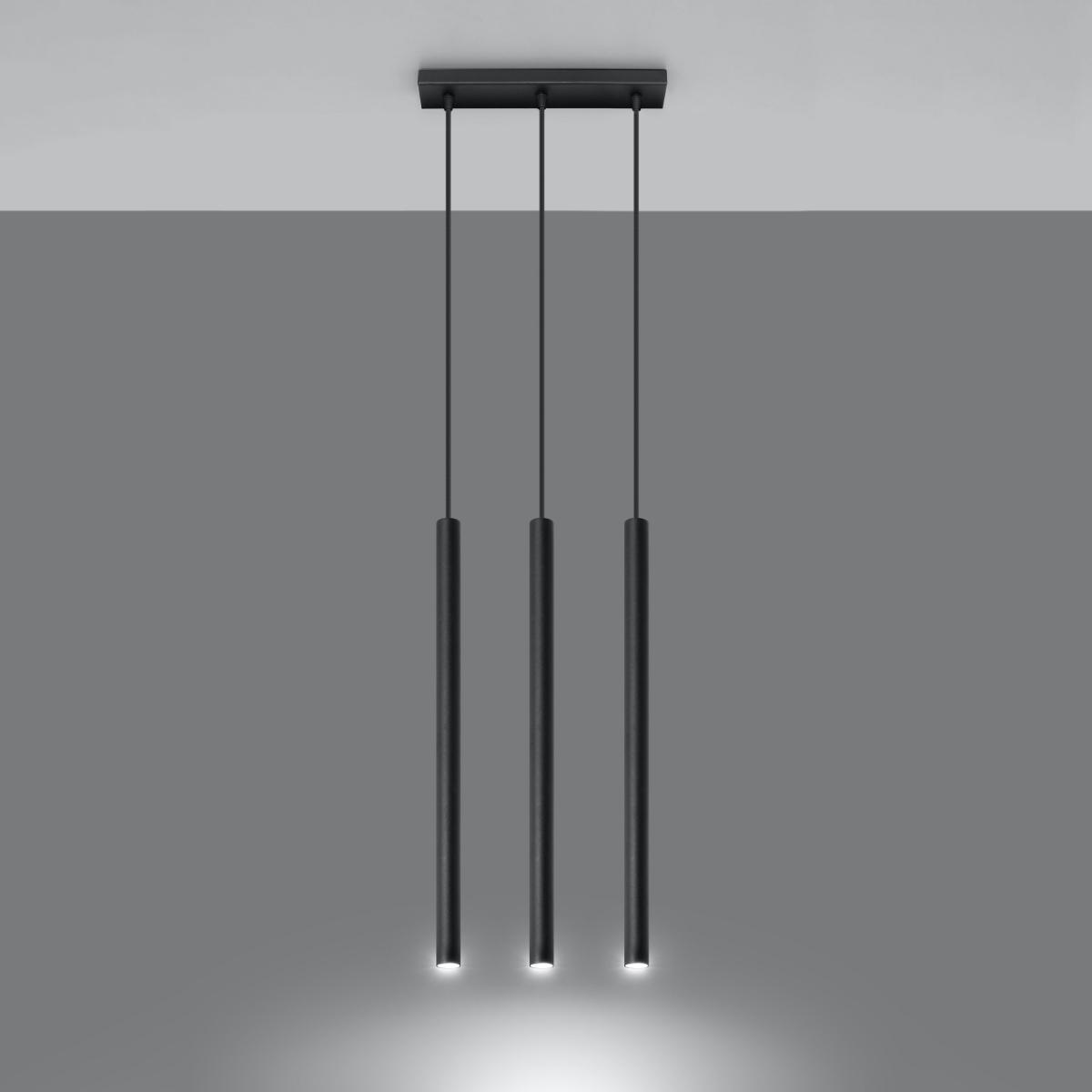 Lampa wisząca PASTELO 3 czarna 90x5x30cm nowoczesna G9 do salonu nr. 3