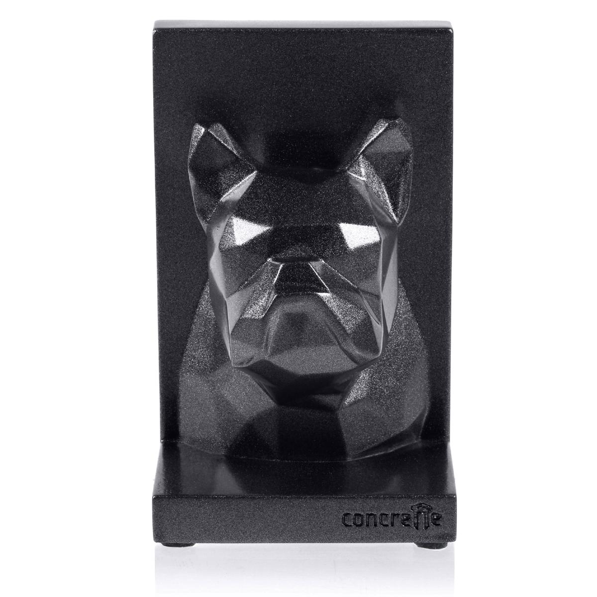 Podpórka do książek Bulldog Low-Poly Black Metallic Poli