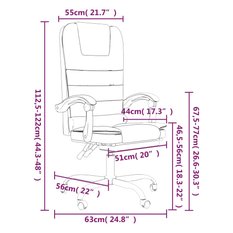 Krzesło obrotowe 63x56x122 cm biurowe z regulacją wysokości rozkładane i masujące szare fotel do biura lub gabinetu czy pokoju albo nauki - Miniaturka zdjęcia nr 12