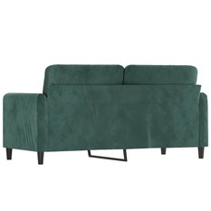 Sofa 158x77x80 cm 2-osobowa wygodna tapicerowana aksamitem ciemnozielona do salonu - Miniaturka zdjęcia nr 5