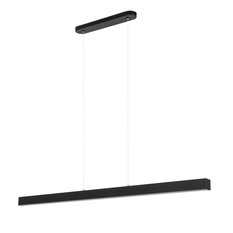 Lampa wisząca 96x6x150 cm LED z metalu wymienny LED czarna 4000K do salonu - Miniaturka zdjęcia nr 1