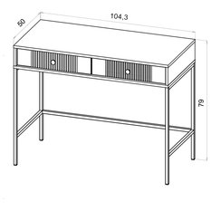 Toaletka Iseo 2S 104 cm do sypialni garderoby czarny złote - Miniaturka zdjęcia nr 4