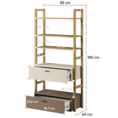 Regał Lenny 85 cm do sypialni przedpokoju garderoby beżowy  - Miniaturka zdjęcia nr 4