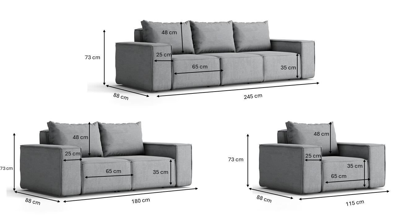 Zestaw mebli ogrodowych ciemnoszary 245x73x88 cm nr. 3