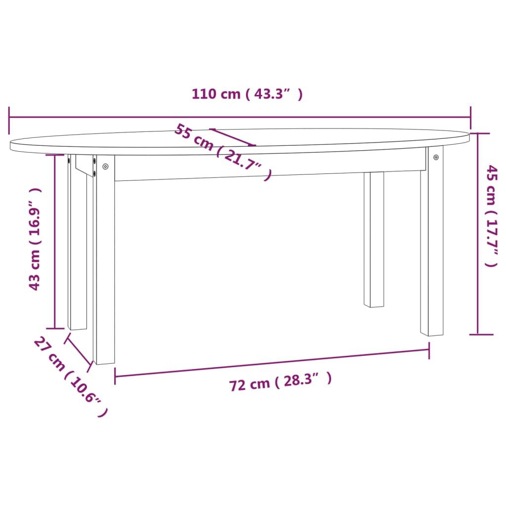 Stolik kawowy 110x55x45 cm z litego drewna sosnowego do salonu nr. 9