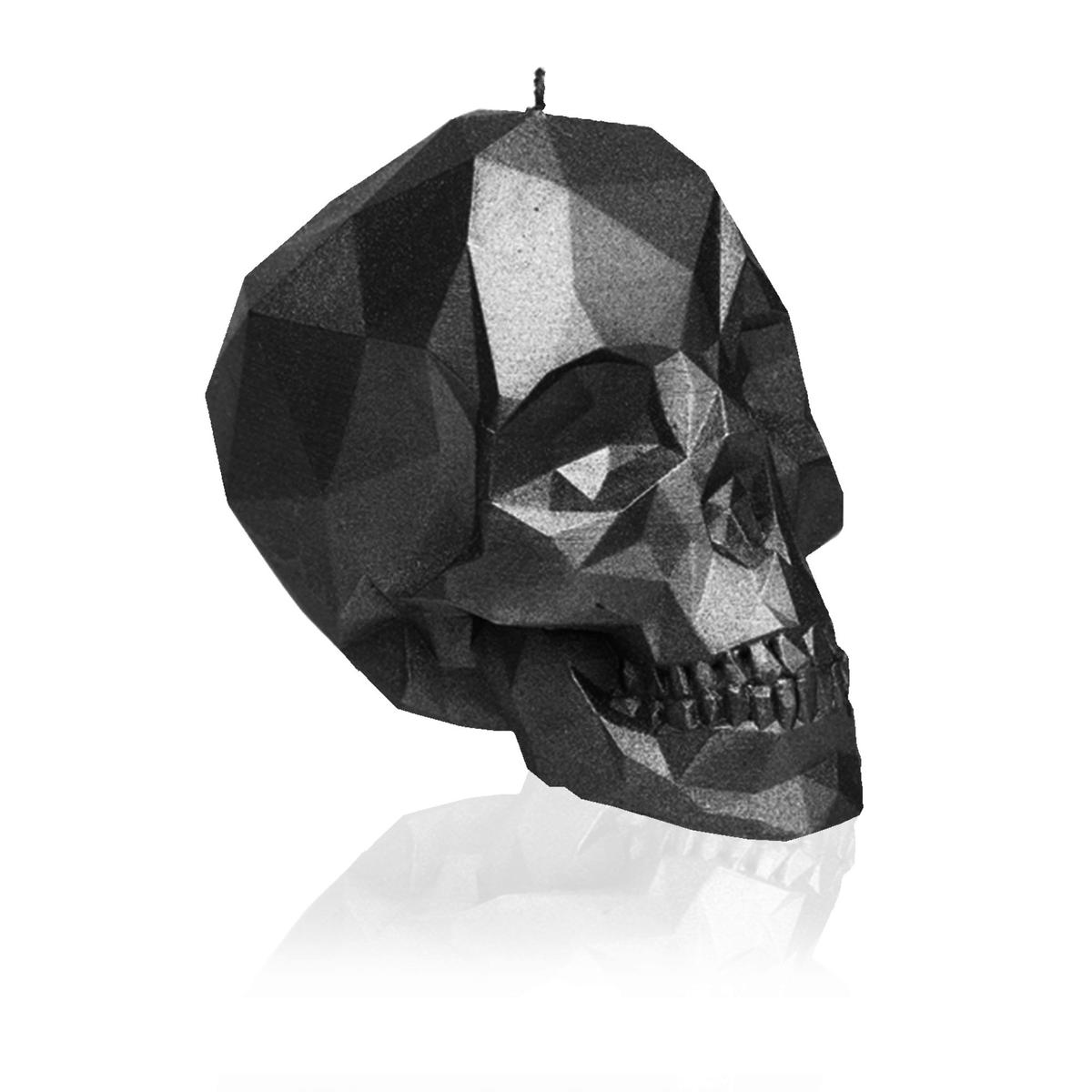 Świeca Skull Low-Poly Black Metallic Big