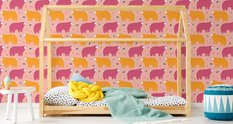 Tapeta Dziecięca Kolorowe MISIE Niedźwiadki Kwiaty  - Miniaturka zdjęcia nr 3