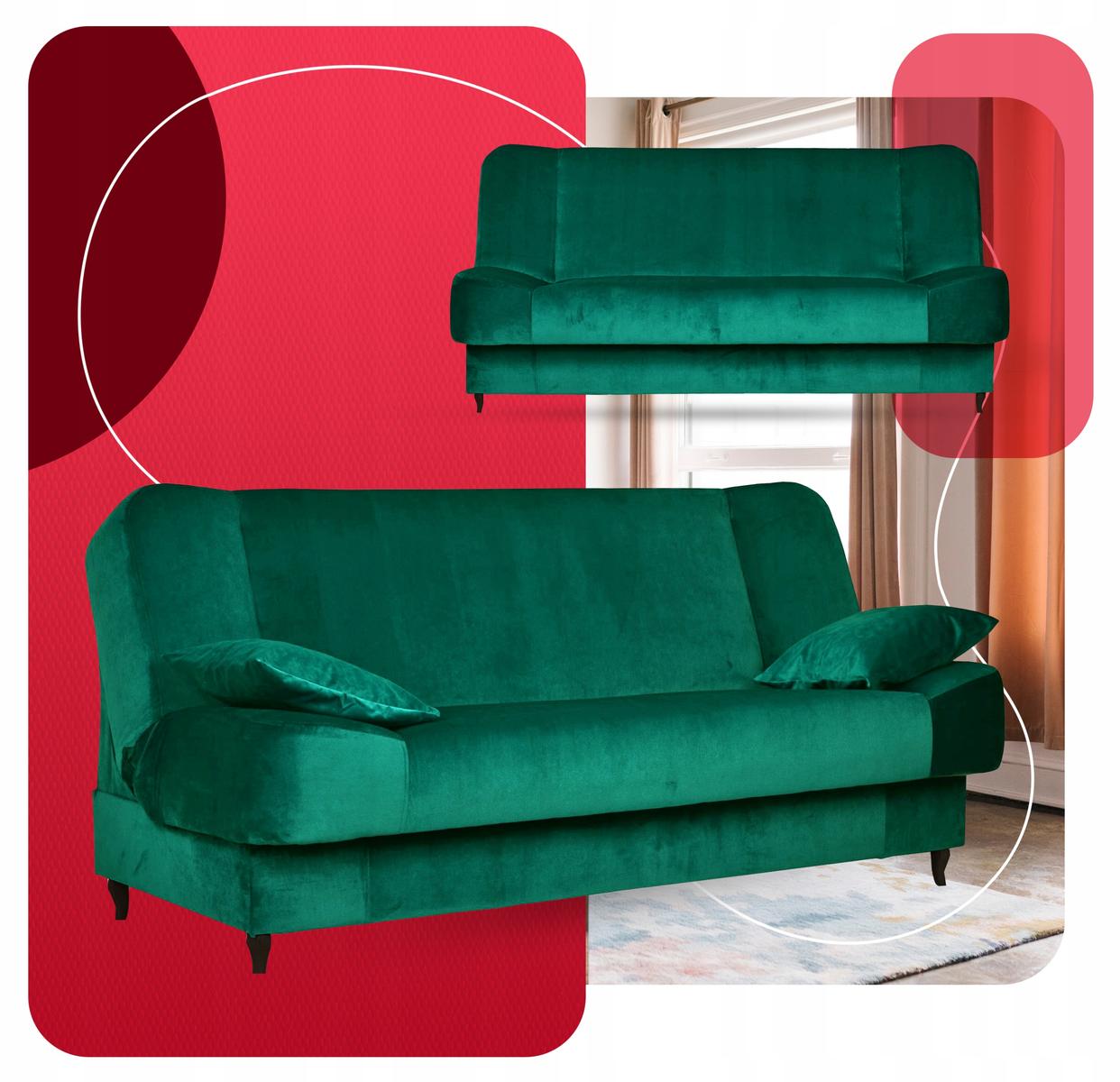 Wersalka kanapa sofa tapczan rozkładana Sara Family meble zielona nr. 6