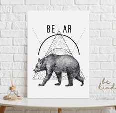 Plakat niedźwiedź geometria 40x50 cm dekoracja ścienna bez ram  - Miniaturka zdjęcia nr 3