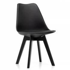 Krzesło skandynawskie z poduszką DUBLIN nowoczesne czarne nogi czarne