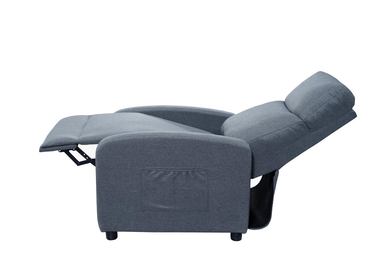 Fotel dla seniora VELLO jasnoszary 64x89-156 cm x98 cm rozkładany fotel TV z funkcją spania komfortowy do salonu i pokoju nr. 4