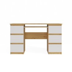 Biurko Kuba 76x130x51 cm do salonu sypialni biura dąb artisan biel - Miniaturka zdjęcia nr 12