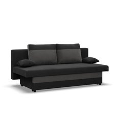 Kanapa 3-osobowa NOLA 191x92x91 cm wygodna sofa rozkładana z pojemnikiem do pokoju do salonu czarna szara - Miniaturka zdjęcia nr 1